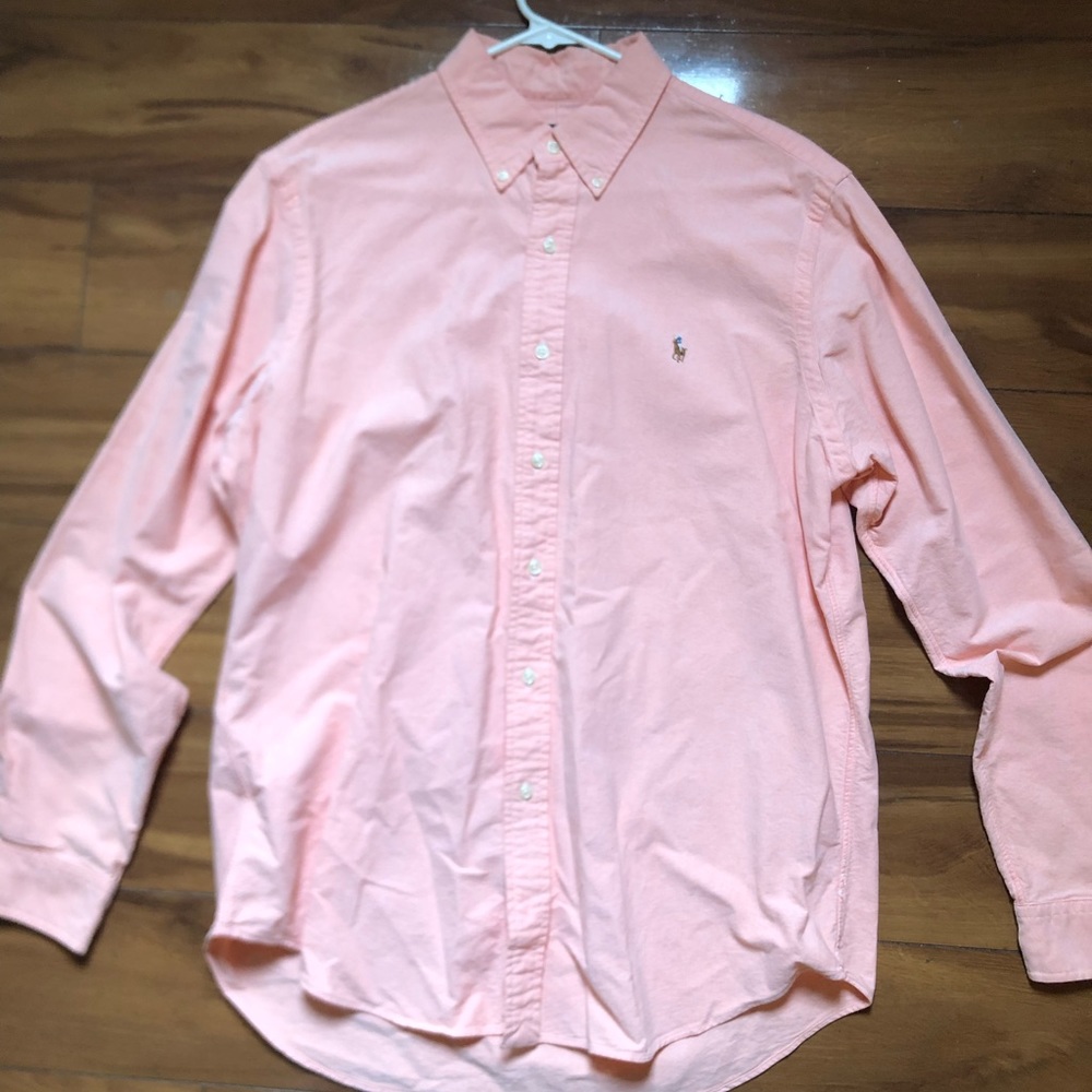 Men’s Ralph Lauren Peach colored solid button down shirt